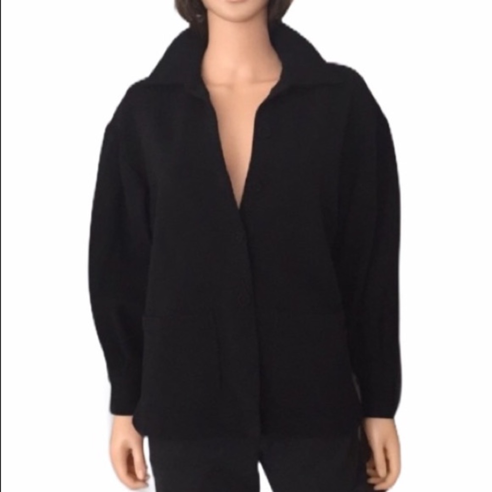 bebe Black Heavy Wool Oversized Sweater Jacket